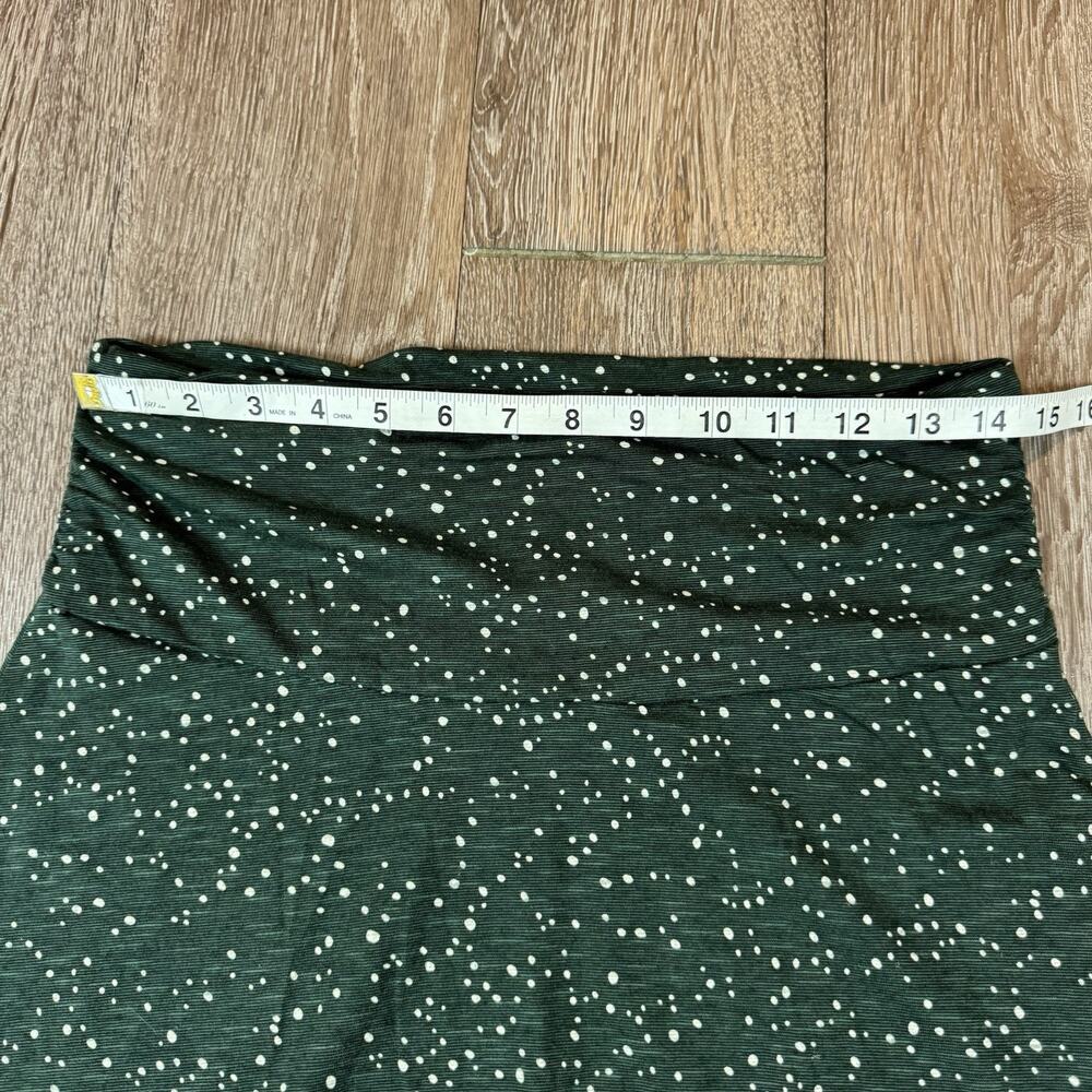 Toad & Co Chaka Skirt Green Floral Knit A-Line Pull On Size S Travel Boho Casual - Picture 6 of 10